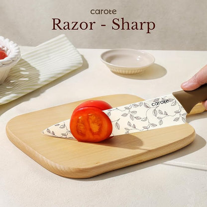 CAROTE Kitchen Knife Set, 6 Floral Knives - Image 3