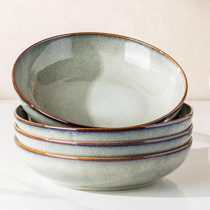 GBhome 8.5'' Ceramic Pasta Bowls, 36oz Stoneware Salad Bowls Set of 4 | by GBhome