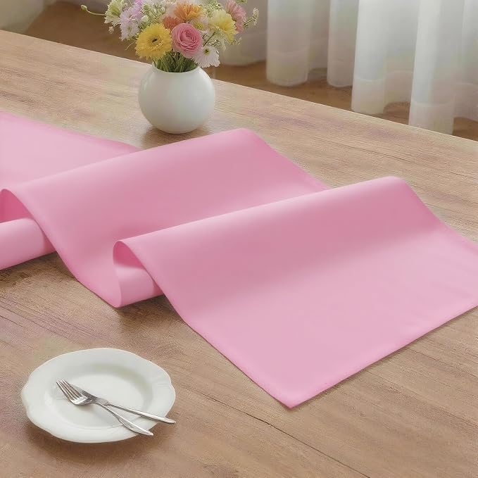 MEANMOY Pink Table Runner 72 Inches Long Waterproof Washable Table Runners | - Image 3