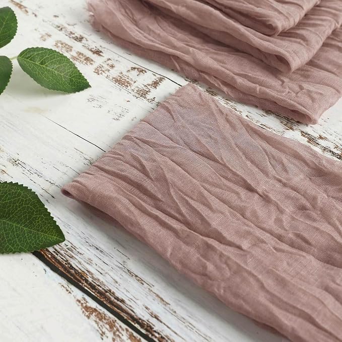 Efavormart 5 Pack 24"x19" Dusty Rose Matte Gauze Cheesecloth Napkins, Romantic - Image 5