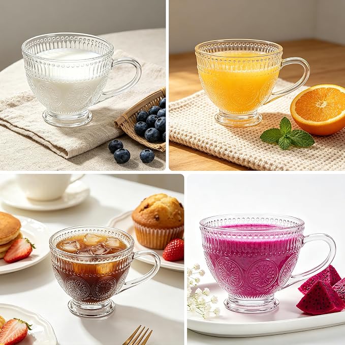Glass Coffee Mugs with Handles, 13 Oz Tea Cup - Image 5