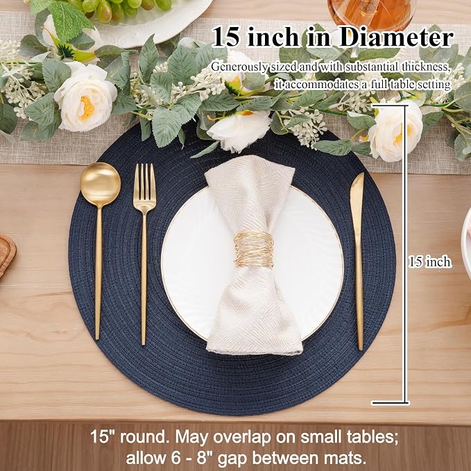 SHACOS 15 inch Round Placemats Set of 12 - Image 6