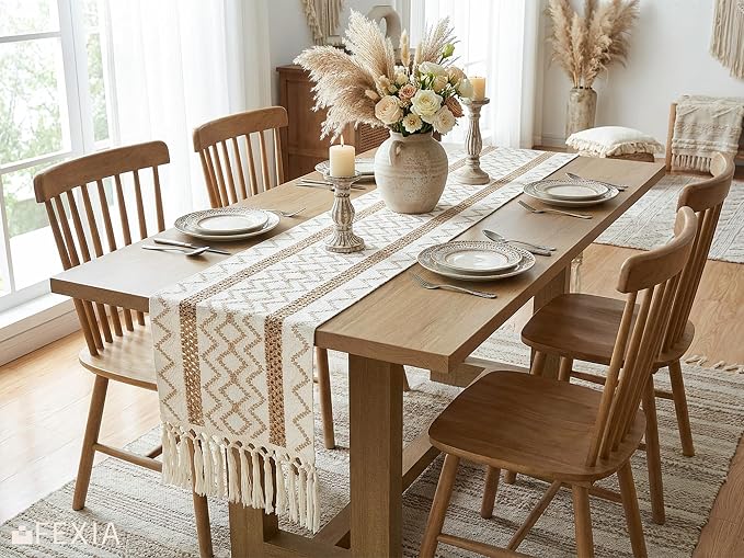 Boho Fall Table Runner Macrame for Coffe Table Home Decor 12x72 Inch | 72 - Image 7
