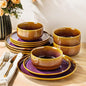 Ceramic Dinnerware Set for 4, 12-Piece Plates and Bowls Set | Handmade Reactive by TheTerra