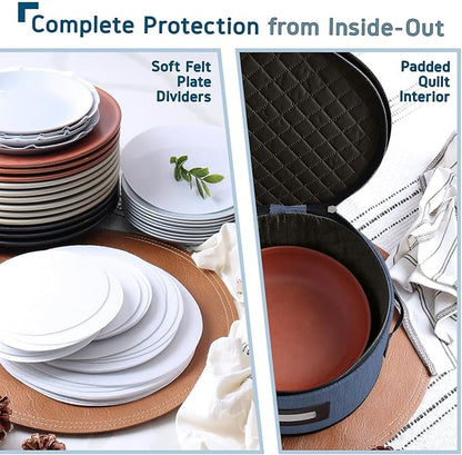Fine China Storage Containers, 5 Piece Quilted Dish Storage Containers - Image 8