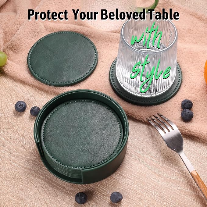 Drink Coasters with Holder, Elegant Home Decor & Handmade Housewarming Gift - Image 2