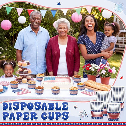 Potchen 50 Pack 9 oz Patriotic Paper Bowls Disposable Soup Bowls 4th of July - Image 5
