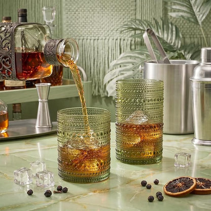 Hobnail Drinking Glasses Set of 12 Kitchen Glass Cups Glassware - Image 5