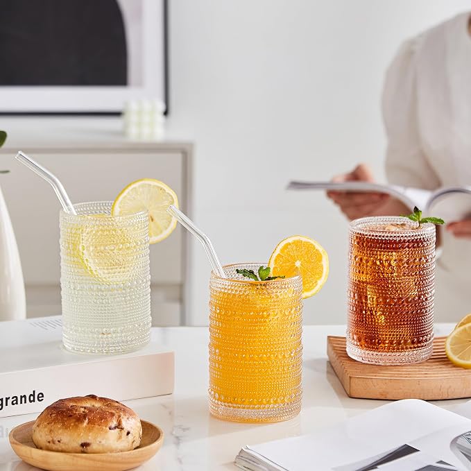 15 oz Clear Hobnail Drinking Glasses - Image 5