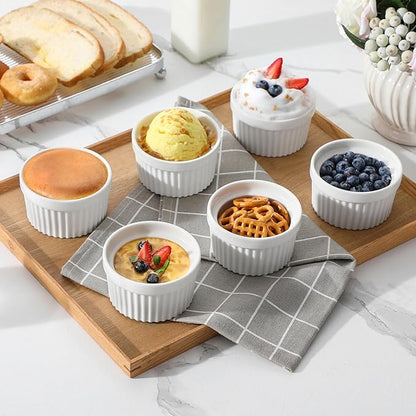 MALACASA Ramekins 6 oz Oven Safe, Porcelain Creme Brulee Ramekins Pudding - Image 5