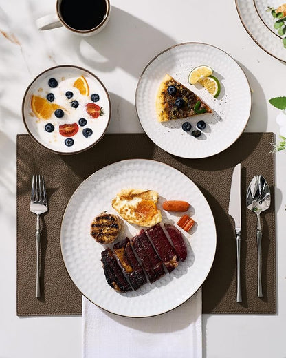 Famiware Ceramic Plates and Bowls Sets, Chip & Scratch Resistant, Microwave & - Image 4