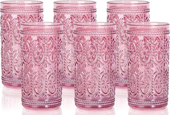 Darlion Vintage Glassware, 12oz Highball Glasses | Lead-Free Glass, Food Grade by PurchaseNow