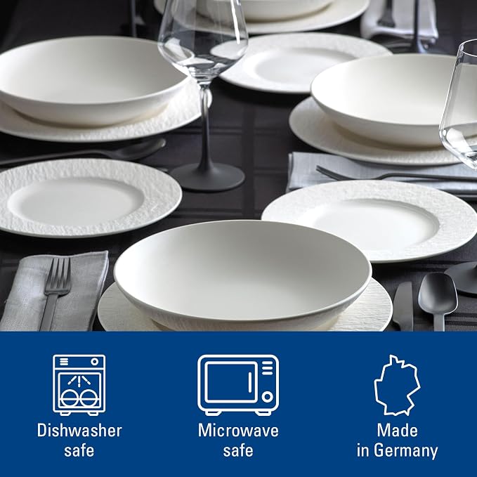 Villeroy & Boch Manufacture Rock Blanc 12 Piece Dinnerware Set, made in Germany - Image 3