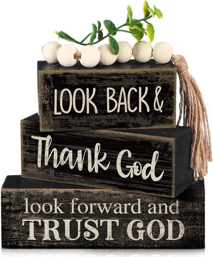 Moucuny 4 Pcs Farmhouse Table Decor Inspirational Wooden Signs Rustic by Moucuny