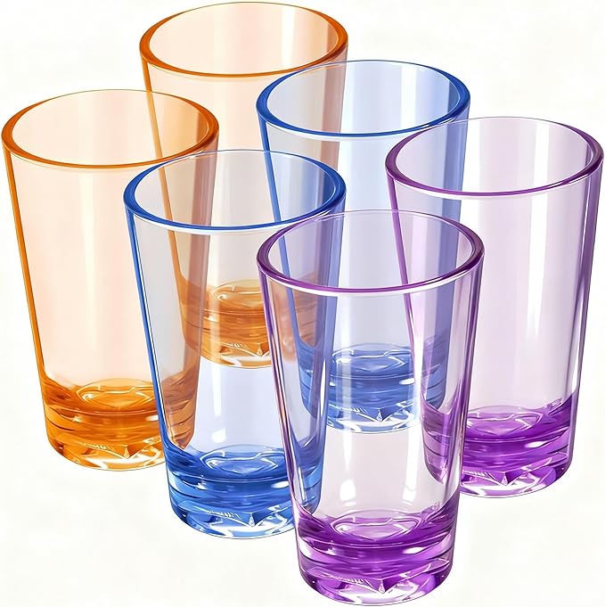 Unbreakable Drinking Glasses, Juice Glasses 5 Oz Plastic Tumblers Cups Set of 6 by Unknown