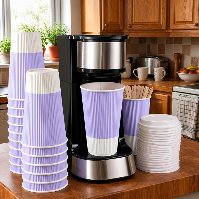 Restaurantware 16 Ounce Double Wall Disposable Coffee Cups, 500 Insulated Light - Image 3