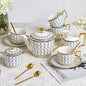 CwlwGO- Bone China Tea Cup Sets, 15-Pieces Tea Cup and Saucer Set Service by HappleCwlwgoHome