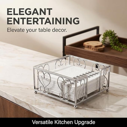 Cocktail Napkin Holder for 5x5 Napkins, Flat Square Caddy, Table | Cocktail - Image 2