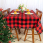 ShinyBeauty Square Tablecloth 60x60 Red Black Buffalo Plaid Cotton Cover | by ShinyBeauty