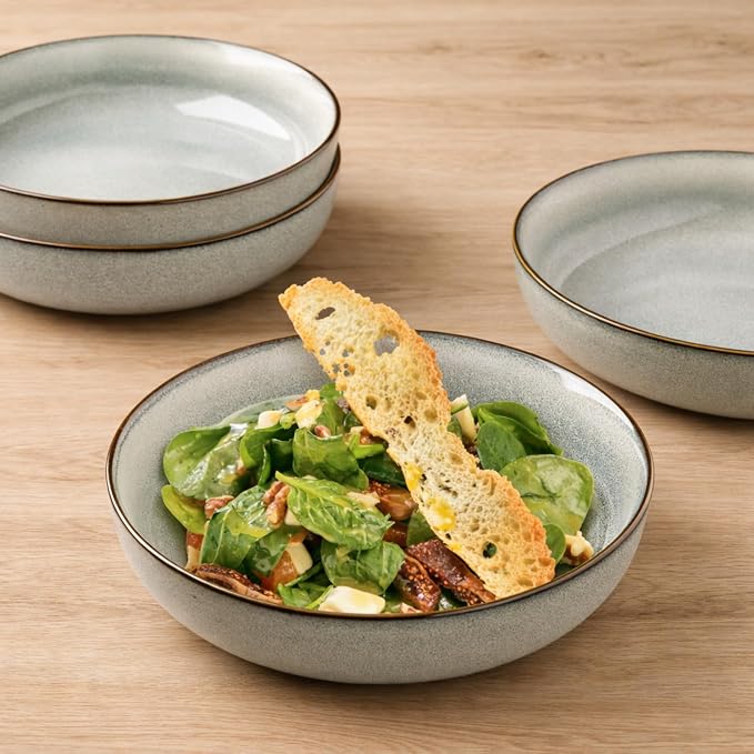 GBhome 8.75'' Large Ceramic Pasta Bowls, 38oz Stoneware Pasta Serving Bowls Set - Image 4