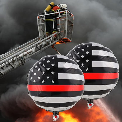 Thin Red Line Balloons-3 Pack-18 Inch-Firefighter EMT Mylar-Havercamp | Set of - Image 4