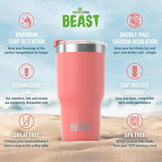 Beast 20 oz Tumbler Stainless Steel Vacuum Insulated Coffee Ice Cup Double Wall - Image 6