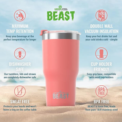 Beast 20 oz Tumbler Stainless Steel Vacuum Insulated Coffee Ice Cup Double Wall - Image 6