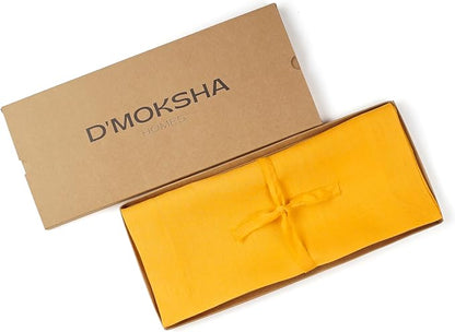 Classic Linen™ by D'Moksha Yellow Table Runner 60 Inches, 100% Pure Linen - Image 5