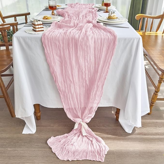 IVAPUPU Pink Table Runner 120 Inches - Image 3