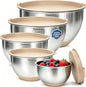 Deedro Mixing Bowls with Airtight Lids, Stainless Steel Mixing Bowls Set | by Deedro
