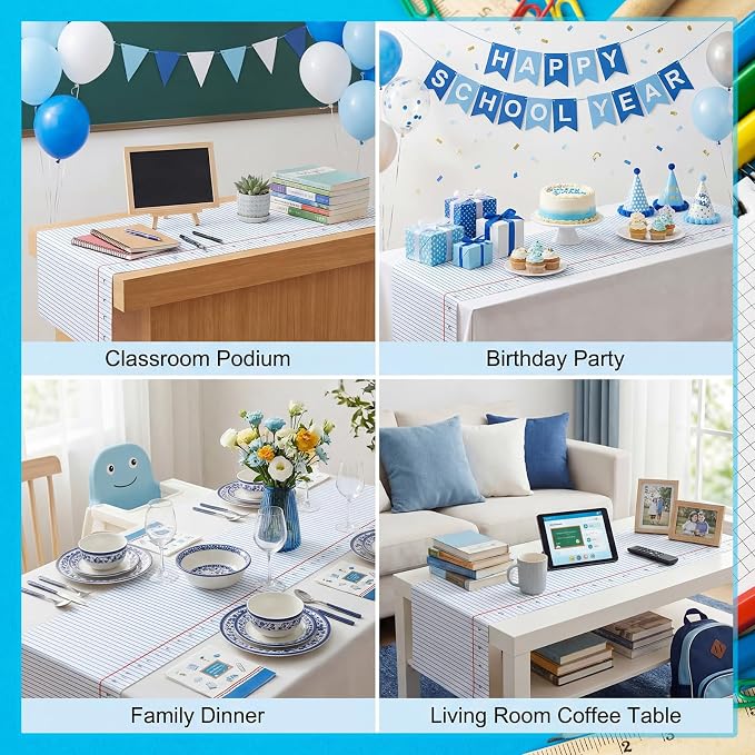 4 Pcs Notebook Table Runner 71 x 13 Inch Preschool Back to School Classroom - Image 7