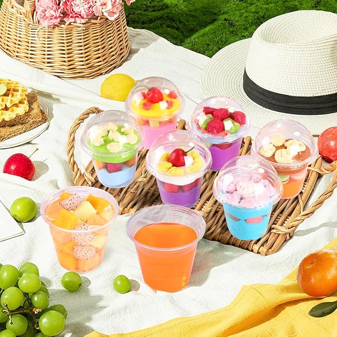 BYSNOW 100 Pack 9 oz Clear Plastic Dessert Cups - Image 2