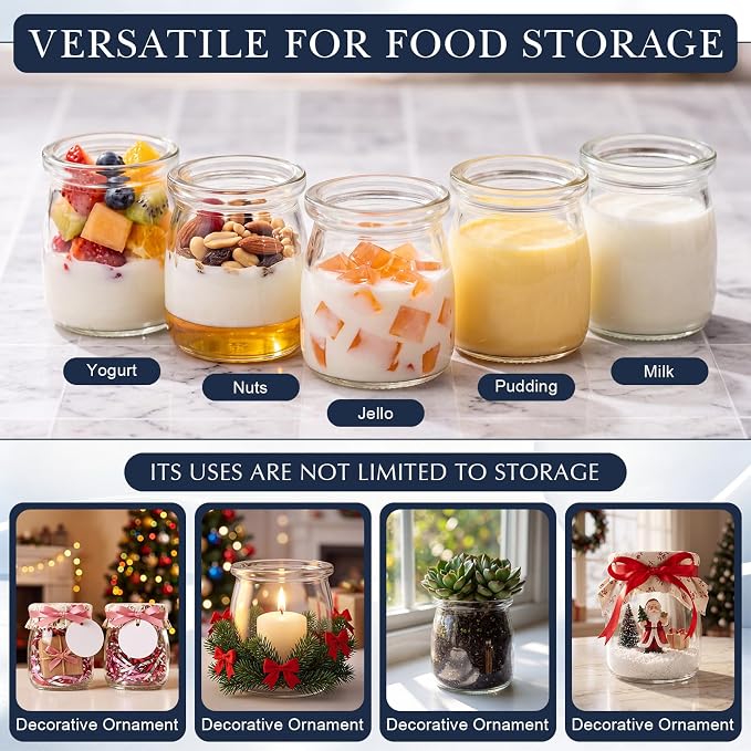 16 Pcs 6oz Small Glass Yogurt Cups - Image 5