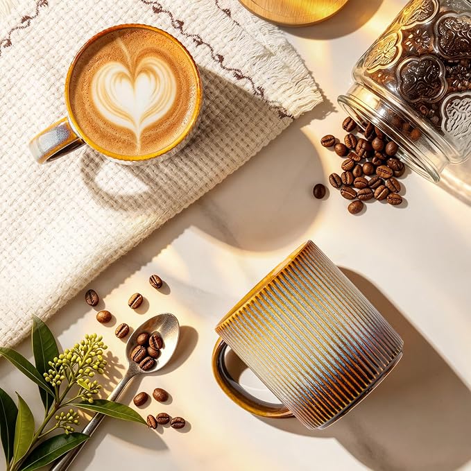 theterra Ceramic Coffee Mugs Set of 6, 14.2 oz Coffee Cups - Image 2
