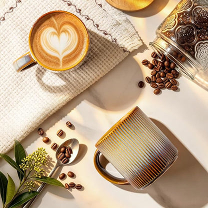 theterra Ceramic Coffee Mugs Set of 6, 14.2 oz Coffee Cups - Image 2