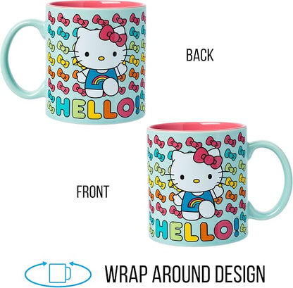 Silver Buffalo Sanrio Hello Kitty Rainbow Bows, Ceramic Mug, 20oz | 0.59 Liters - Image 6
