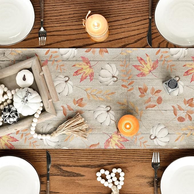 Artoid Mode 210 GSM Fall Table Runner 13x60 Inch Home Party Decor | Pumpkins - Image 7