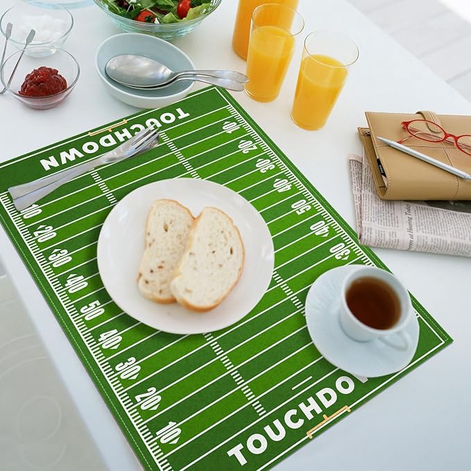 Nepnuser American Football Court Placemats Set of 4 Touch Down Football - Image 5