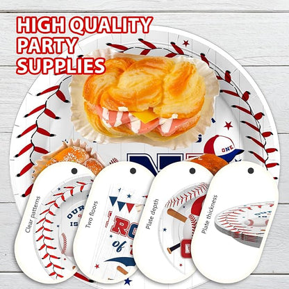 Greencian 96PCS Baseball 1st Birthday Party Decorations Baby Boy Serves 24 | - Image 4