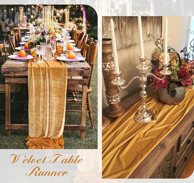 Velvet Table Runner 20 x 120 Inches 10ft Luxurious Thick Soft Velvet Christmas - Image 7