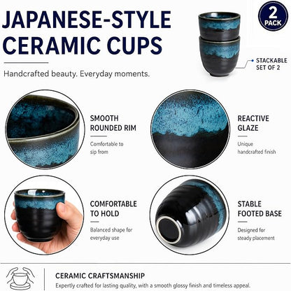 Ceramic Japanese Tea Cups, 5 oz Tea Cup, Asian Teacup - Image 3