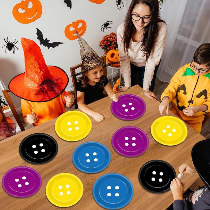 48Pcs Button Party Decorations Supplies Halloween Dinnerware Disposable Dessert - Image 5