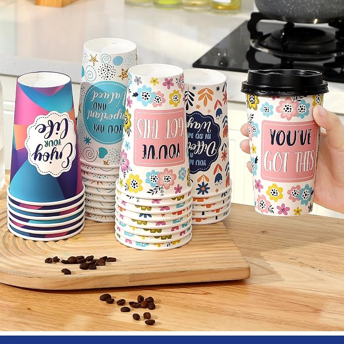 100 Pack 16 oz Disposable Coffee Cups - Image 6