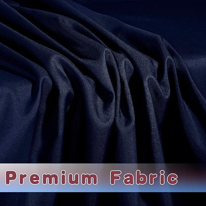 HolidayIdeas 2 Pack Fitted Table Clothes - 48 x 24 Inch - Navy Rectangle Tablecloths for 4 Foot Tables, Polyester Fabric Table Covers for Parties, Holiday Dinner, Wedding, Trade Show