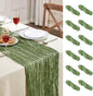 AGIRL 12 Pack Sage Green Cheesecloth Table Runner 10FT Boho Home Decor | Rustic by AGIRL