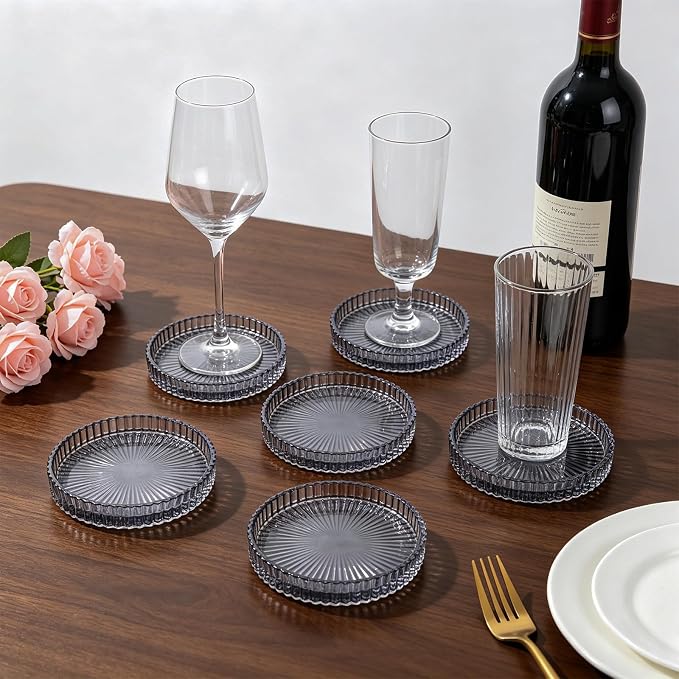 6 Pcs Modern Clear Coasters, Crystal Coaster, Glass Coasters | Coasters - Image 6