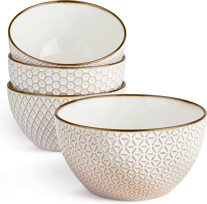 KooK Soup Bowls, Ceramic Bowl, for Soup, Cereal and Poke, Microwave & by Kook