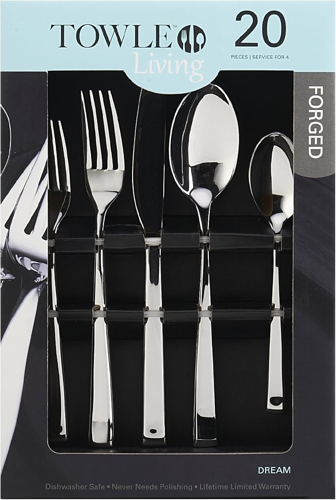 Towle Living Dream 20-Piece Stainless Steel Flatware Set, Service - Image 9