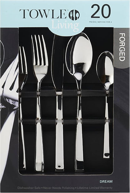 Towle Living Dream 20-Piece Stainless Steel Flatware Set, Service - Image 9
