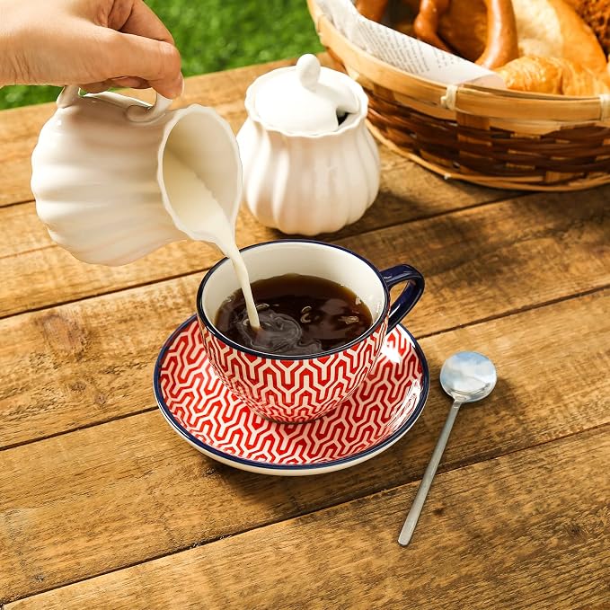 KitchenTour Espresso Cups and Saucers set, 7oz - Image 5